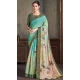 Natural Silk Print Work Traditional Wear Saree In Multi Color - 10151192578