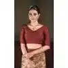 Natural Silk Peach Print Work Traditional Wear Plus Size Saree - 10151192580