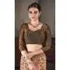 Beige Natural Silk Print Work Traditional Wear Plus Size Saree - 10151192584