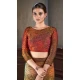 Rust Natural Silk Print Work Traditional Wear Saree - 10151192585