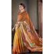 Rust Natural Silk Print Work Traditional Wear Saree - 10151192585