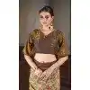 Green Natural Silk Print Work Traditional Wear Plus Size Saree - 10151192586