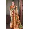 Natural Silk Multi Color Print Work Traditional Wear Plus Size Saree - 10151192587