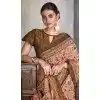 Pink Natural Silk Print Work Traditional Wear Plus Size Saree - 10151192590