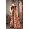Pink Natural Silk Print Work Traditional Wear Plus Size Saree - 10151192590