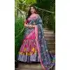 Pink Dola Silk Zari Weaving Work Party Wear Plus Size Lehenga Choli - 10167192674