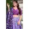 Purple Tussar Silk Zari Weaving Work Party Wear Plus Size Lehenga Choli - 10168192677