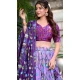 Purple Tussar Silk Zari Weaving Work Party Wear Lehenga Choli - 10168192677