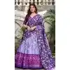Purple Tussar Silk Zari Weaving Work Party Wear Plus Size Lehenga Choli - 10168192677
