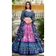 Pink Tussar Silk Zari Weaving Work Party Wear Lehenga Choli - 10168192678