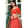 Tussar Silk Patola Print Party Wear Plus Size Lehenga Choli In Orange - 10169192682
