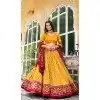 Tussar Silk Patola Print Party Wear Plus Size Lehenga Choli In Yellow - 10169192683