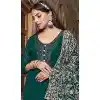 Georgette Embroidered Pakistani Style Palazzo Plus Size Salwar Suit In Dark Green - 10172192691