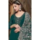 Georgette Embroidered Pakistani Style Palazzo Salwar Suit In Dark Green - 10172192691