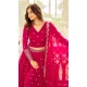 Rani Pink Fox Georgette Embroidered Party Wear Lehenga Choli - 10189192757