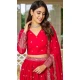 Red Fox Georgette Embroidered Party Wear Lehenga Choli - 10189192758
