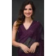 Georgette Sequins Work Party Wear Plus Size Saree In Wine - 10197192785