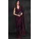 Georgette Sequins Work Party Wear Plus Size Saree In Wine - 10197192785