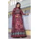 Maroon Dola Silk Digital Printed Designer Readymade Gown - 10213192836