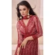 Georgette Embroidered Party Wear Readymade Gown In Maroon - 10217192850