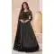Georgette Embroidered Party Wear Readymade Gown In Black - 10217192851