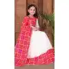 Chanderi Printed Work Readymade Kid's Wear Lehenga Choli In White - 10223192871