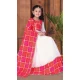 Chanderi Printed Work Readymade Kid's Wear Lehenga Choli In White - 10223192871