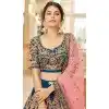 Blue Velvet Embroidered Wedding Wear Designer Plus Size Lehenga Choli -10240192965
