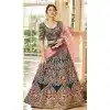 Blue Velvet Embroidered Wedding Wear Designer Plus Size Lehenga Choli -10240192965