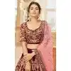 Maroon Velvet Embroidered Wedding Wear Designer Plus Size Lehenga Choli -10240192966