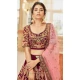 Maroon Velvet Embroidered Wedding Wear Designer Lehenga Choli -10240192966