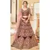 Maroon Velvet Embroidered Wedding Wear Designer Plus Size Lehenga Choli -10240192966