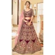 Maroon Velvet Embroidered Wedding Wear Designer Lehenga Choli -10240192966