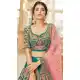 Teal Velvet Embroidered Wedding Wear Designer Lehenga Choli -10240192967