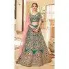 Teal Velvet Embroidered Wedding Wear Designer Plus Size Lehenga Choli -10240192967