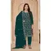 Plus Size Faux Georgette Resham Work Pakistani Salwar Kameez In Teal Blue - 10264193061