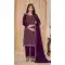 Faux Georgette Resham Work Pakistani Salwar Kameez In Wine - 10264193062