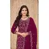 Plus Size Faux Georgette Resham Work Pakistani Salwar Kameez In Rani Pink - 10264193064