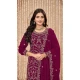Faux Georgette Resham Work Pakistani Salwar Kameez In Rani Pink - 10264193064