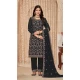Faux Georgette Resham Work Pakistani Salwar Kameez In Black - 10264193065