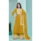 Faux Georgette Sequins Work Party Wear Palazzo Suit In Yellow - 10268193088