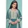 Faux Georgette Sequins Work Party Wear Plus Size Palazzo Suit In Rama Blue - 10268193090
