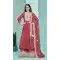 Faux Georgette Sequins Work Party Wear Palazzo Suit In Red - 10268193091