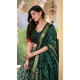 Green Tussar Silk Foil Work Traditional Wear Lehenga Choli - 10278193124