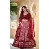 Maroon Tussar Silk Foil Work Traditional Wear Plus Size Lehenga Choli - 10278193125