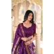 Purple Tussar Silk Foil Work Traditional Wear Lehenga Choli - 10278193127