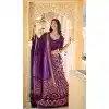 Purple Tussar Silk Foil Work Traditional Wear Plus Size Lehenga Choli - 10278193127