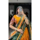 Mustard Tussar Silk Gamthi Work Navratri Lehenga Choli - 10279193128