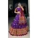 Purple Tussar Silk Gamthi Work Navratri Lehenga Choli - 10279193129