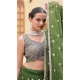 Fox Georgette Embroidered Party Wear Lehenga Choli In Mehendi Green - 10307193264